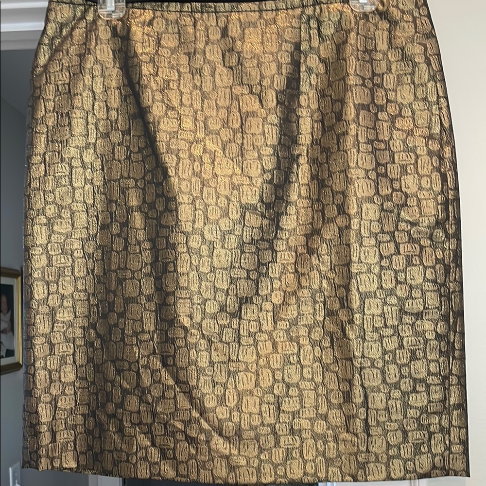 LOFT Gold Knee-Length Pencil Skirt for Cocktail